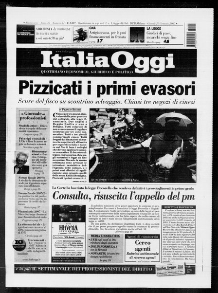 Italia oggi : quotidiano di economia finanza e politica